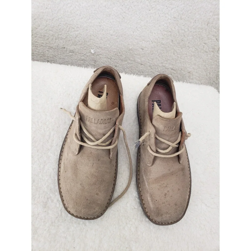 Palladium Men Oxford 40 Beige Suede‎ Leather Lace Up Comfort Casual Shoes US 7